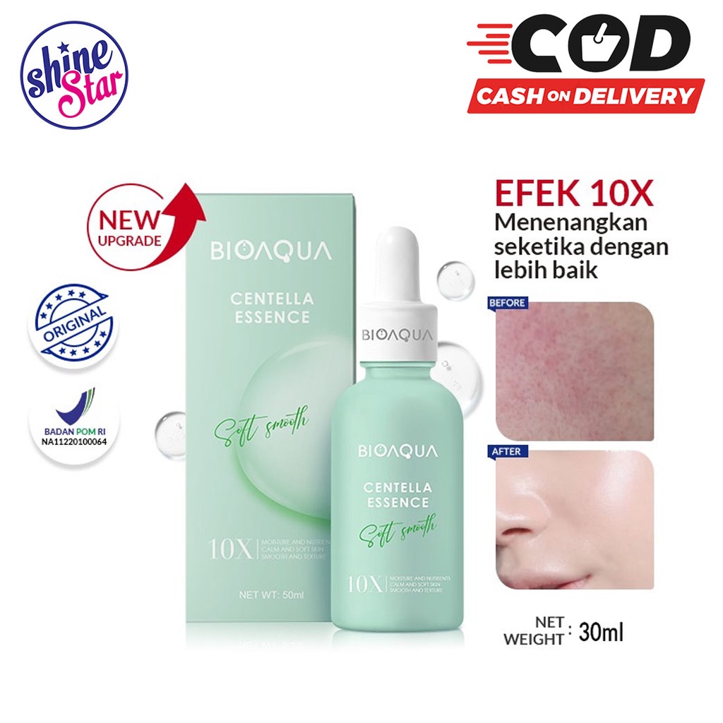 SHINE STAR - BIOAQUA 10X Centella Soft Smooth Essence 30ml - Menenangkan Memperbaiki Kulit Sensitif dan Kemerahan