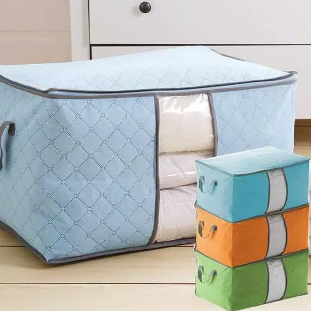 Sale plus--FYGALERYJAKARTA HL0037 Bamboo Storage Box Tempat Penyimpanan Baju Organizer Model Tidur