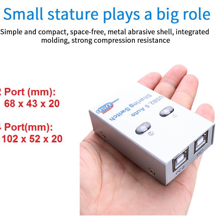 Terlarisss.. Auto Switch Usb Printer 2 Port Sharing Switcher  USB 2.0 Printer Kable Manual Otomatis 