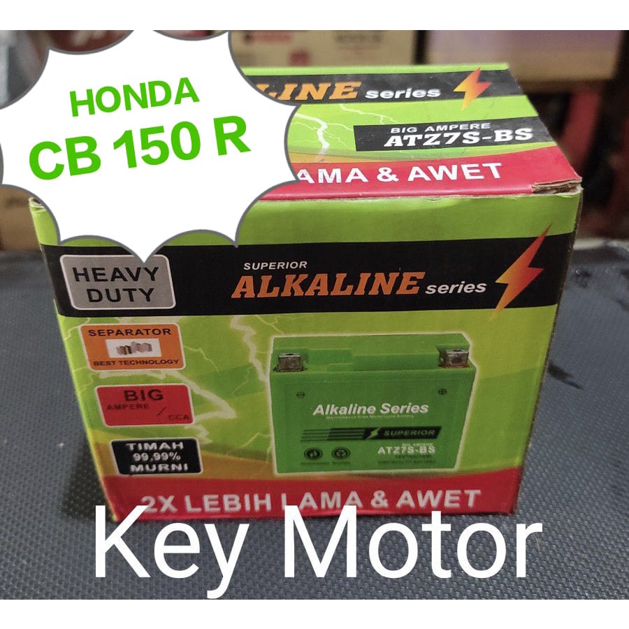 Aki / Accu Kering Alkaline Alkalin Series Motor Honda CB 150R 150 R 7A 7 Ampere ATZ7S ATZ7 ATZ 7S 100% Original