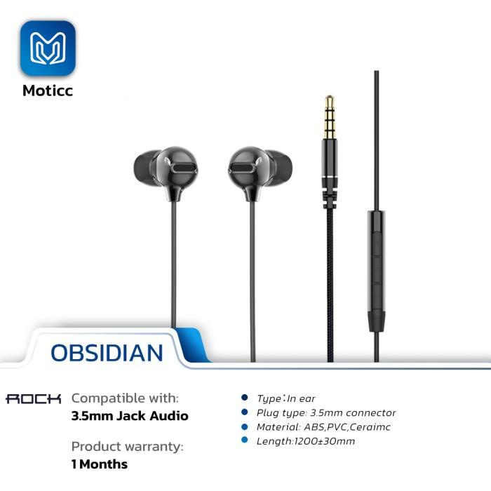 Rock Zircon HD Stereo Earphone with Microphone wired in-Ear Headphone