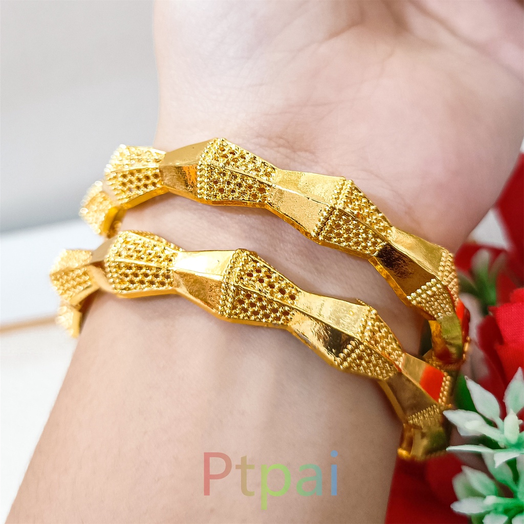 Gelang Tangan Keroncong Terbaru Cantik xuping lapis Emas 24k bangle dubai perhiasan