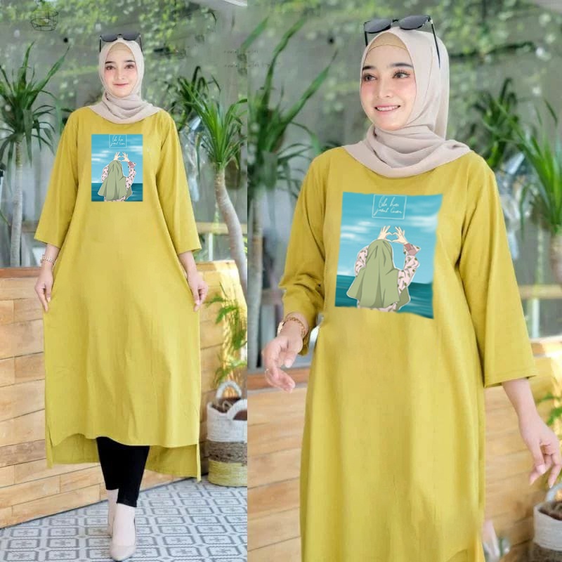 FF LONG TUNIK HIJAB COLABORATION TUNIK WANITA TERBARU