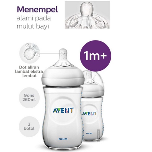 Philips Avent Botol Susu Natural Twin Pack 260ml Isi 2