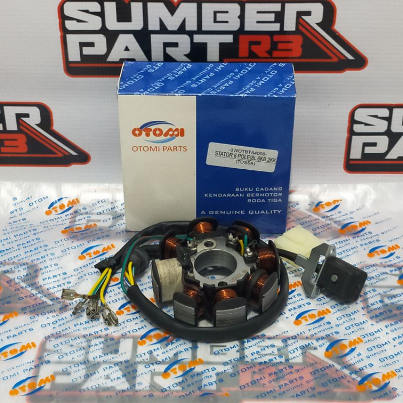 (otomi) spul viar 150cc oil cooler 8 pole baut 2 tossa - sparepart motor roda tiga - viar kaisar htm