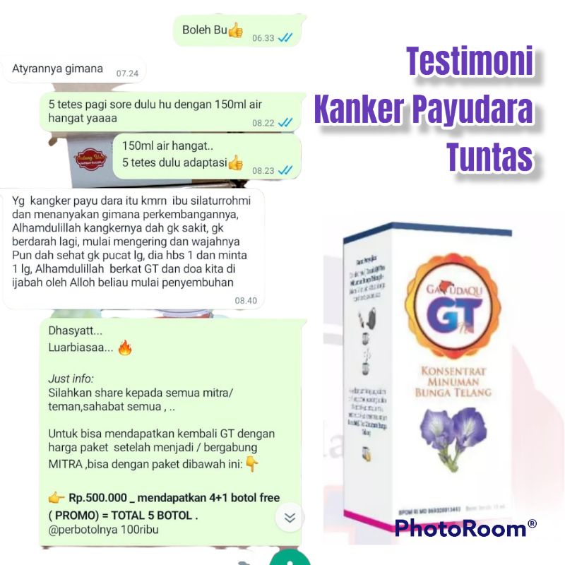 Konsentrat Minuman Bunga Telang 15 ml 300 tetes Original Garudaqu GT