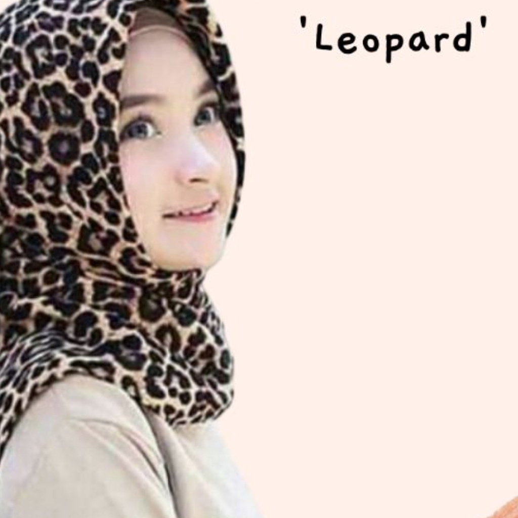 COD  HIJAB LEOPARD SQUARE JILBAB SEGI EMPAT MOTIF MACAN WOLFIS MONALISA by EL ZAHRANA