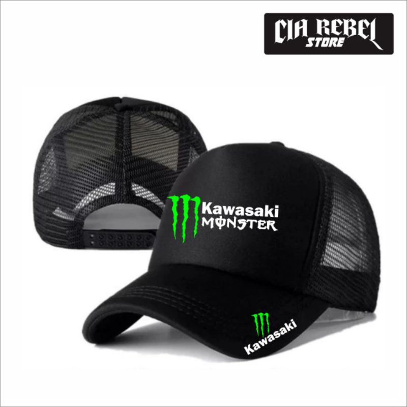 TOPI JARING TRUCKER RACING KAWASAKI TOPI RACING BALAP MOTOR MOTOGP - CIA REBEL