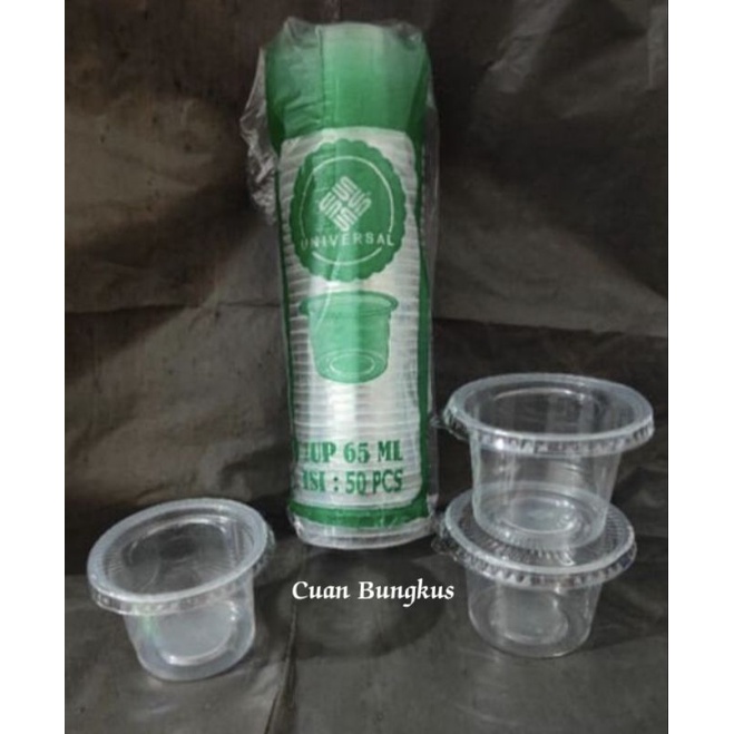 Cup Jelly 65ml Agar Puding 50pcs + Tutup / Cup Plastik Puding