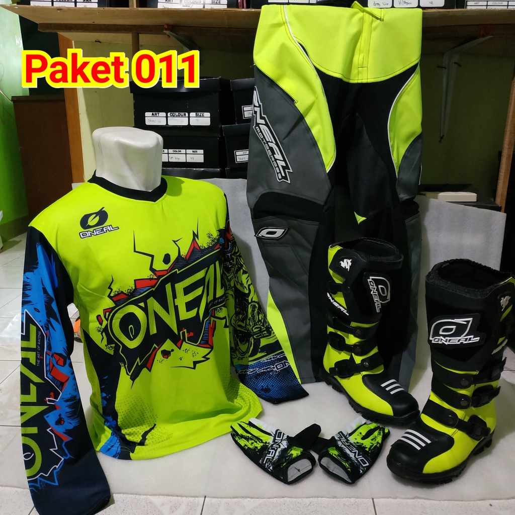 promo satu set sepatu cross trail jersey sett dan glove print terlaris setelan offroad motor cross t