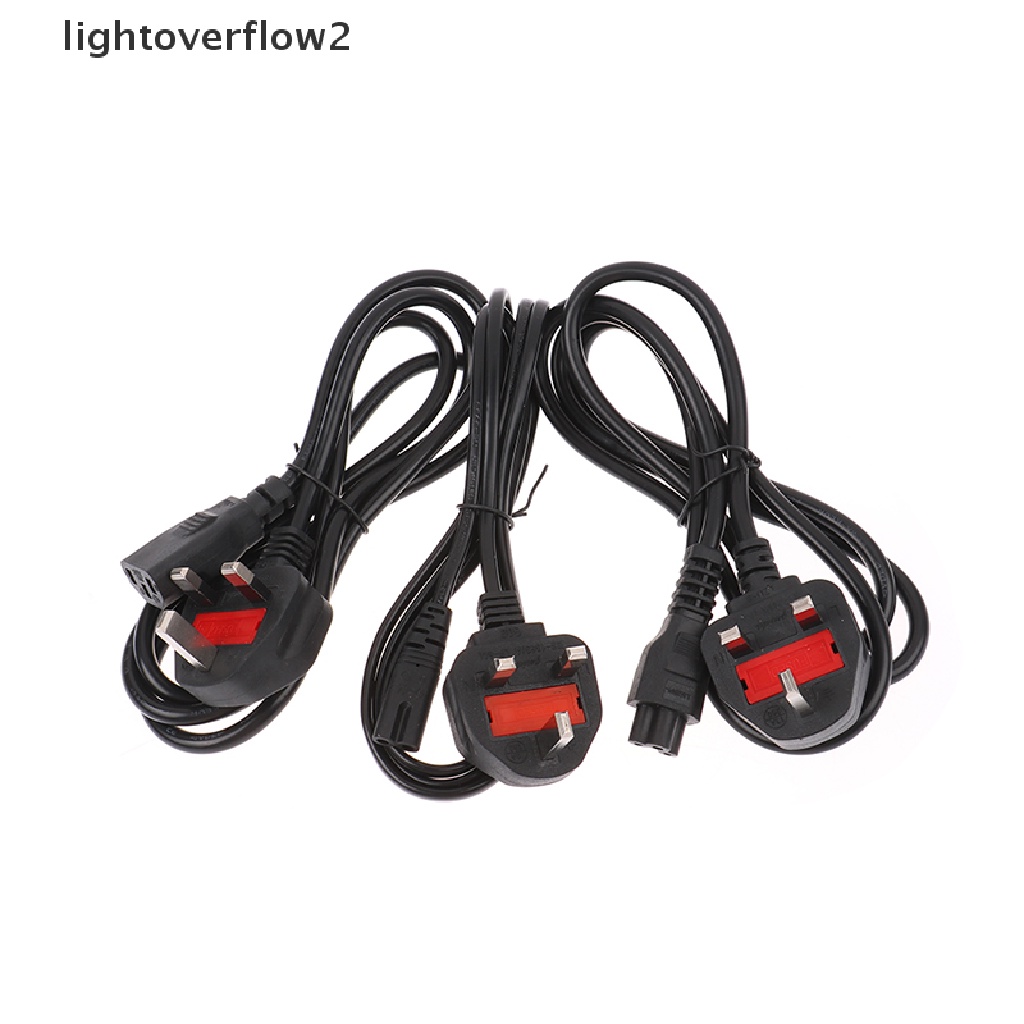 (lightoverflow2) Kabel Extension Power Plug UK 2 / 3Pin Panjang 1.5m Untuk Laptop / Printer 3D (ID)