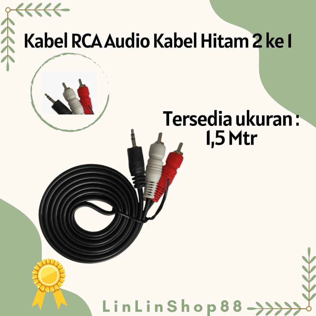 KABEL RCA 1.5 METER 2 KE 1 AUDIO VIDEO RCA CABLE MURAH