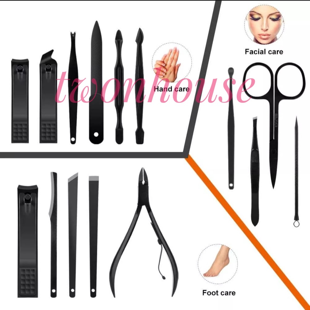 Gunting Kuku / Gunting Kuku Set / Alat Gunting Kuku / Pelatan Perawatan Kuku / Art Set Manicure Pedicure 15 in 1 / Gunting Kuku Pemotong Manikur Set Clippers Set 15 Pcs Stainless Steel Nail Cutting Pedicure Manicure Kit Cuticle Grooming Set Personal Nail