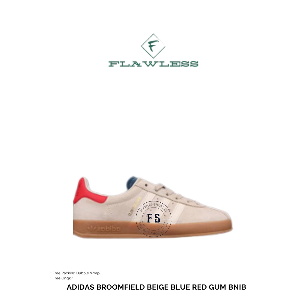 ADIDAS BROOMFIELD BEIGE BLUE RED GUM BNIB