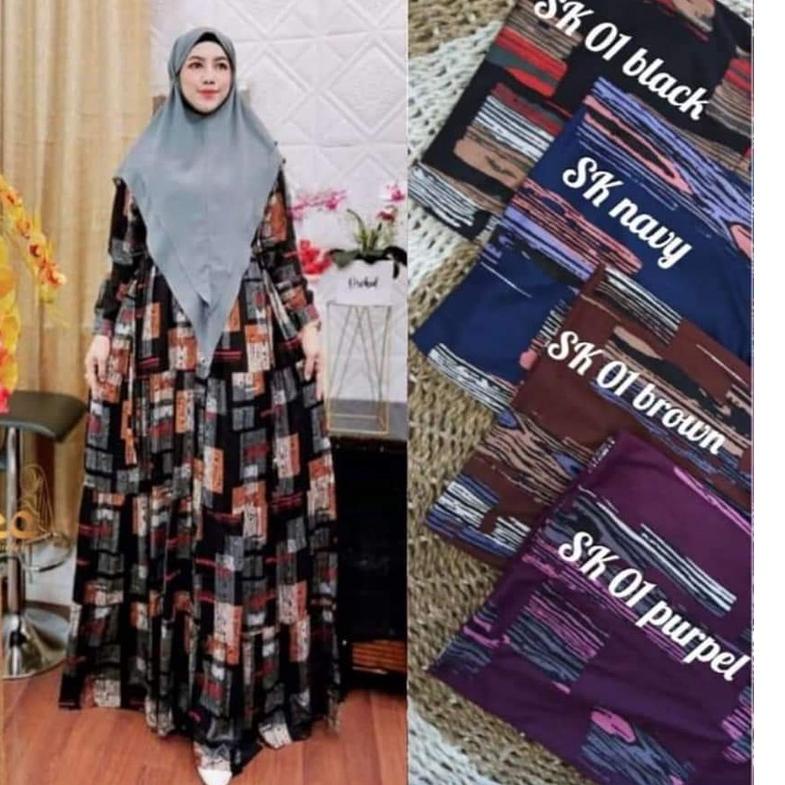 Booming Gamis  Murah /  HYGET Busui Tali Serut Samping MOTIF