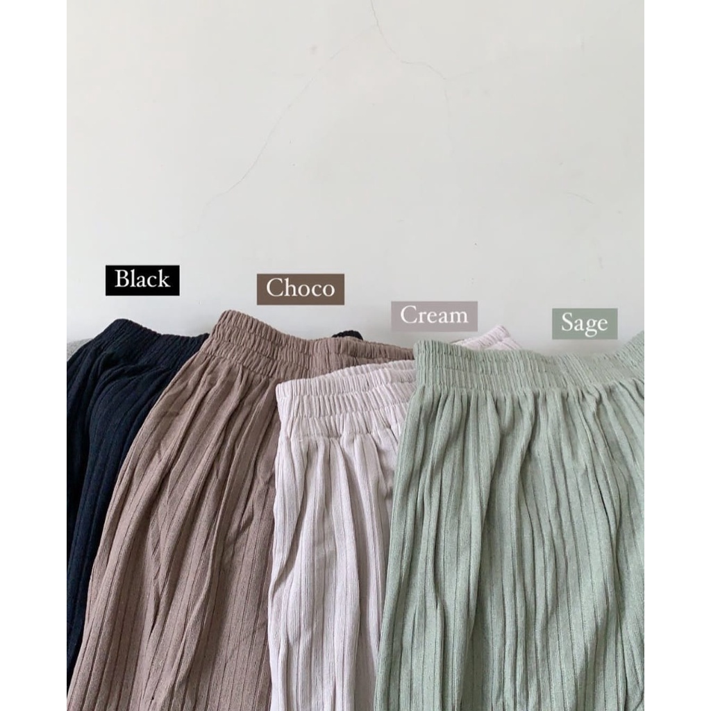 CELANA KNIT LOOSE PANTS HIGHWAIST//CELANA KULOT KNIT WANITA