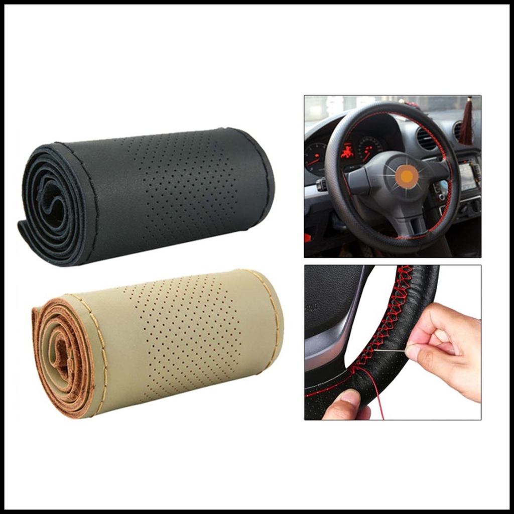 Sarung Stir Setir Mobil Jahit OEM Cover Setir Mobil Kulit UNIVERSAL / Sarung Stir Mobil Jahit Cover 