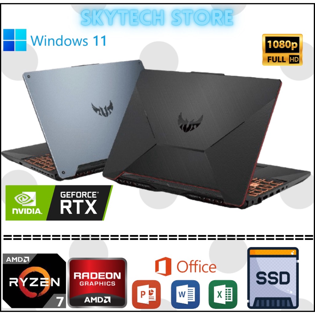 LAPTOP ASUS GAMING TUF FA506ICB AMD RYZEN 7 4800H RAM16GB SSD512GB NVIDIA RTX 3050Ti 4GB WINDOWS 11 &amp; OHS ORIGINAL