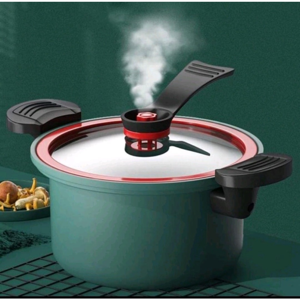 IC Panci Presto Teflon Totipotent Micro Pressure Cooker Pot 3.5L Anti Lengket