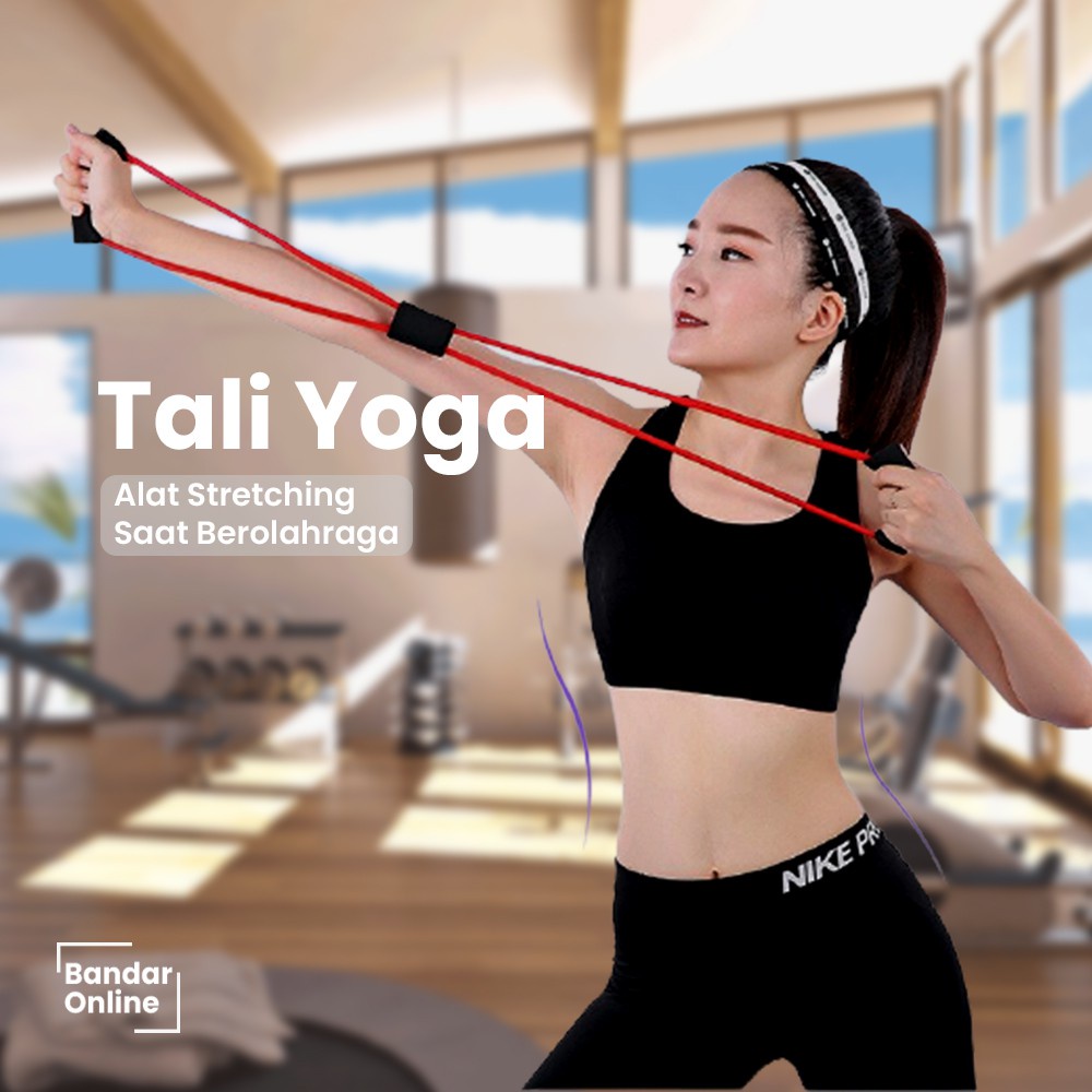 Tali Stretching Fitness Gym Yoga 8 Toning Tube Tali Olahraga JS8 Alat Olaraga Yoga