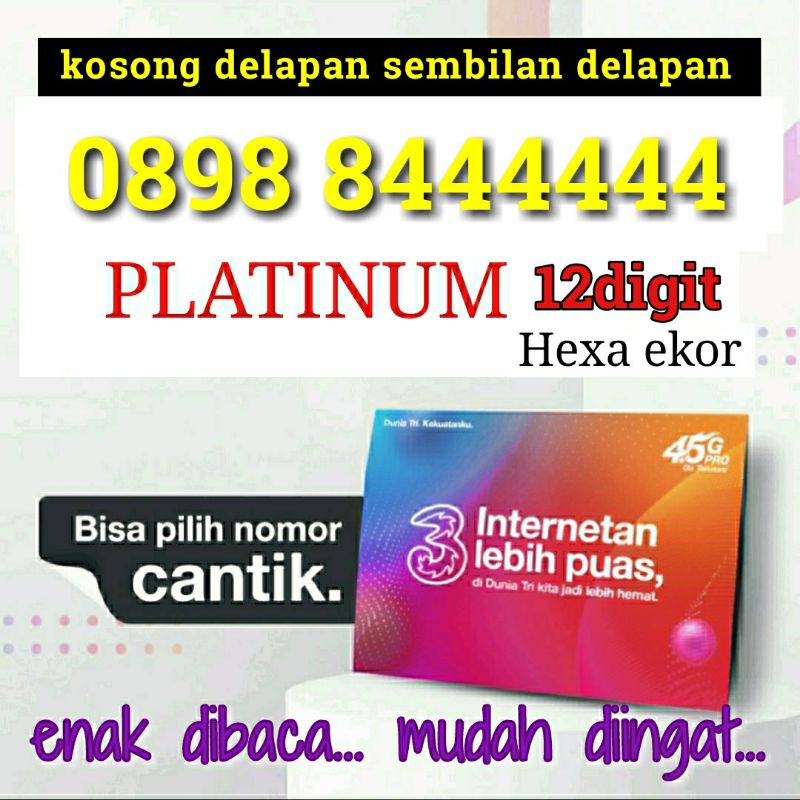 nomor cantik tri hexa ekor 444444