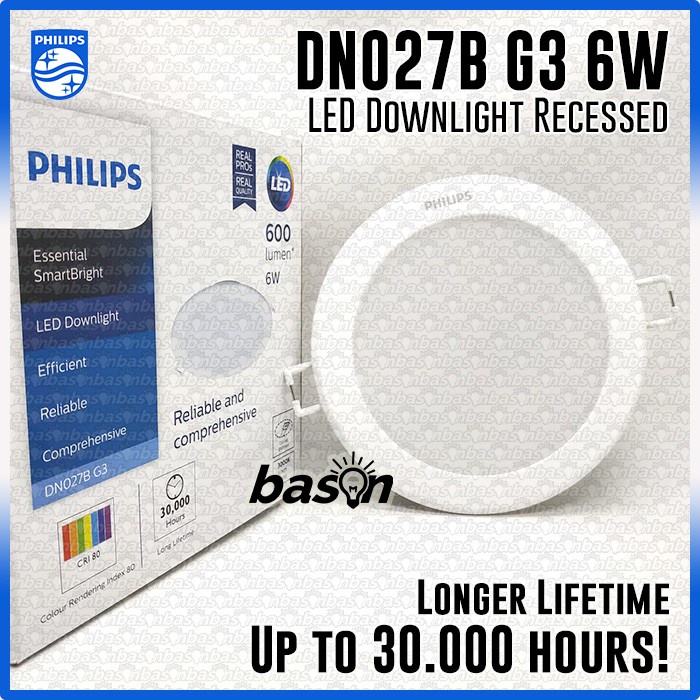 PHILIPS DN027B G3 6W LED6 D150 - LED Downlight Recessed Long Life