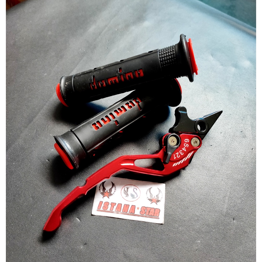 Handle Rem Supra X 125 Variasi Fi Supra Fit Lama Baru Plus grip domino sisik/merah