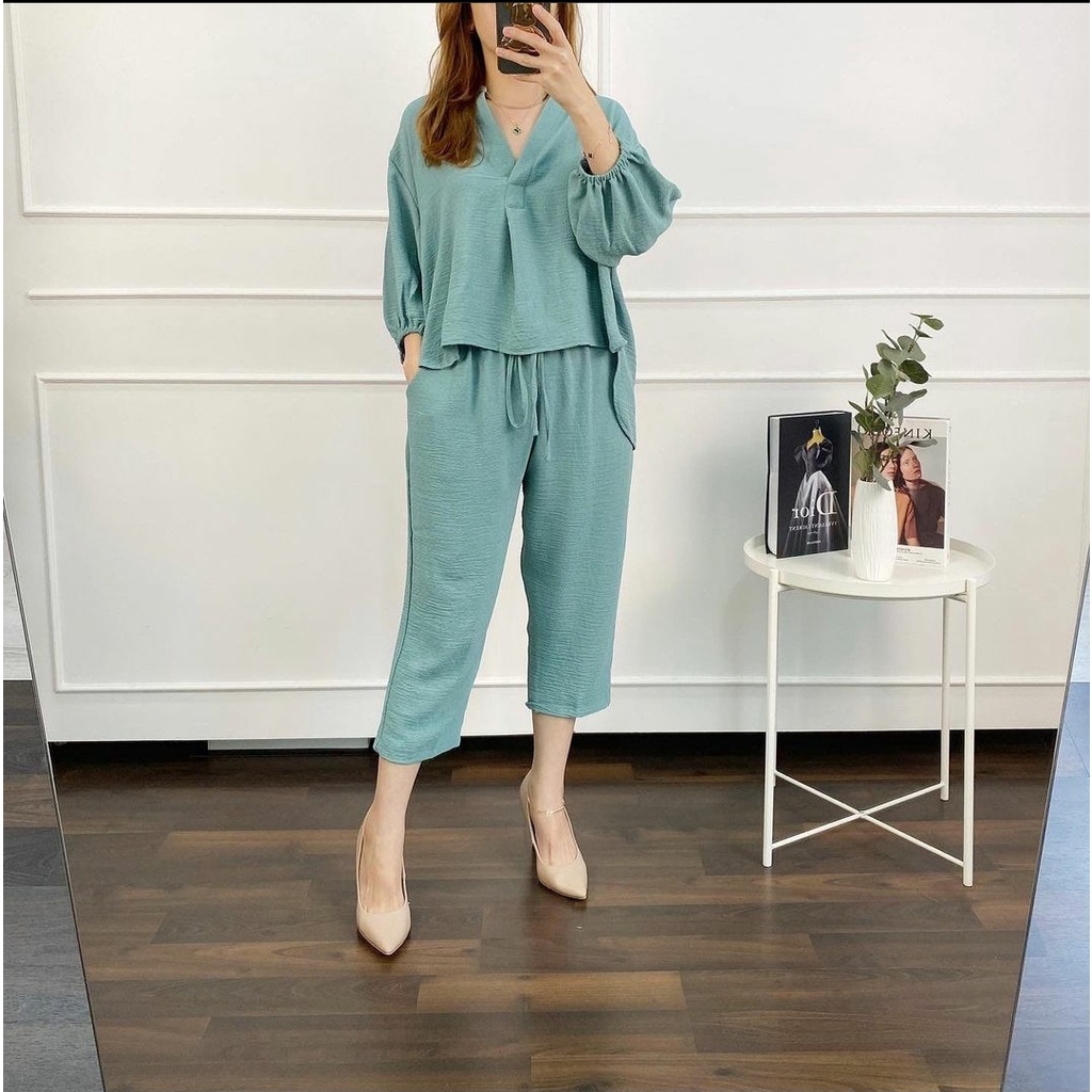 (MGA) ONE SET SIVANA OVERSIZE DAILY SET BLOUSE CRINCLE AIRFLOW