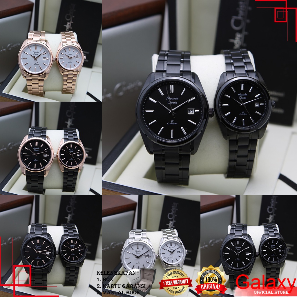 ALEXANDRE CHRISTIE COUPLE ORIGINAL JAM TANGAN ALEXANDRE CHRISTIE COUPLE JAM ALEXANDRE CHRISTIE AC 85