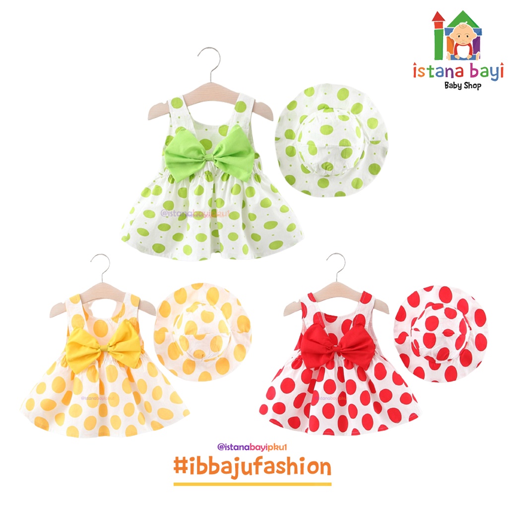 DRESS BAYI - KOREAN BABY DREES 0-3 TAHUN FREE TOPI / GAUN BAYI LUCU IMPORT DRESS BAYI CANTIK