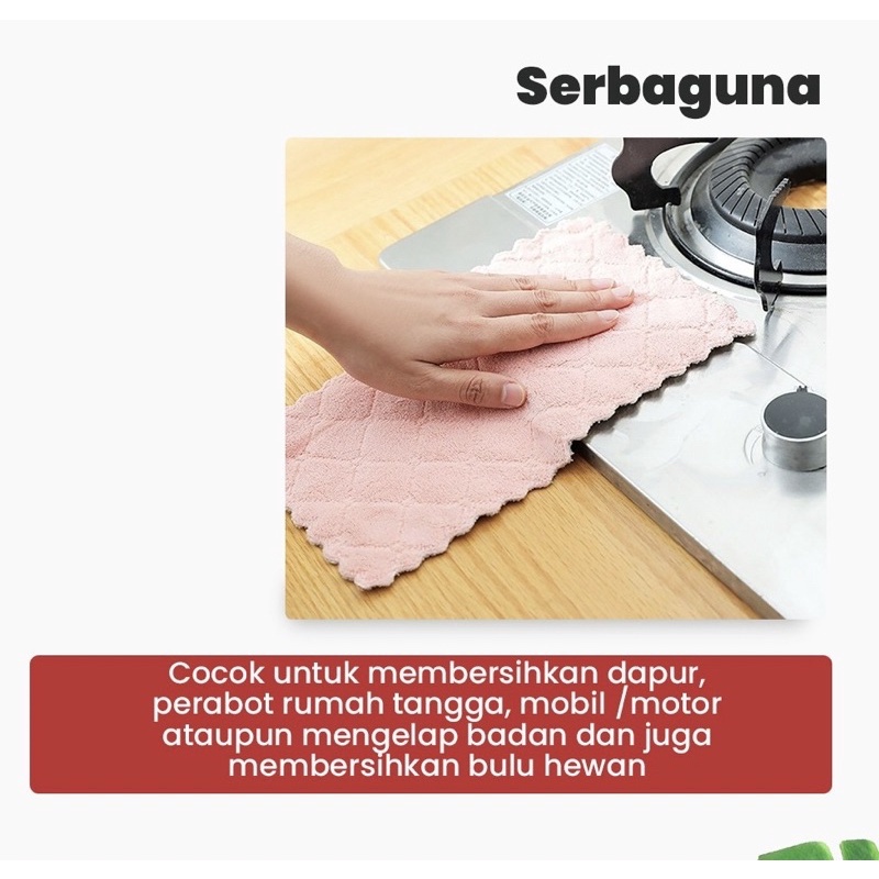 Kain Lap Microfiber Cuci Piring Anti Minyak Dapur Tangan Serbaguna/KAIN LAP SERAP MINYAK DAPUR LAP MEJA PIRING KAIN ANTI MINYAK/