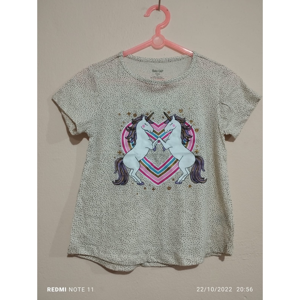KAOS T-SHIRT ANAK PEREMPUAN BABY GAP, T-SHIRT ANAK WANITA BABY GAP KAOS ANAK PEREMPUAN UNICORN, KUDA