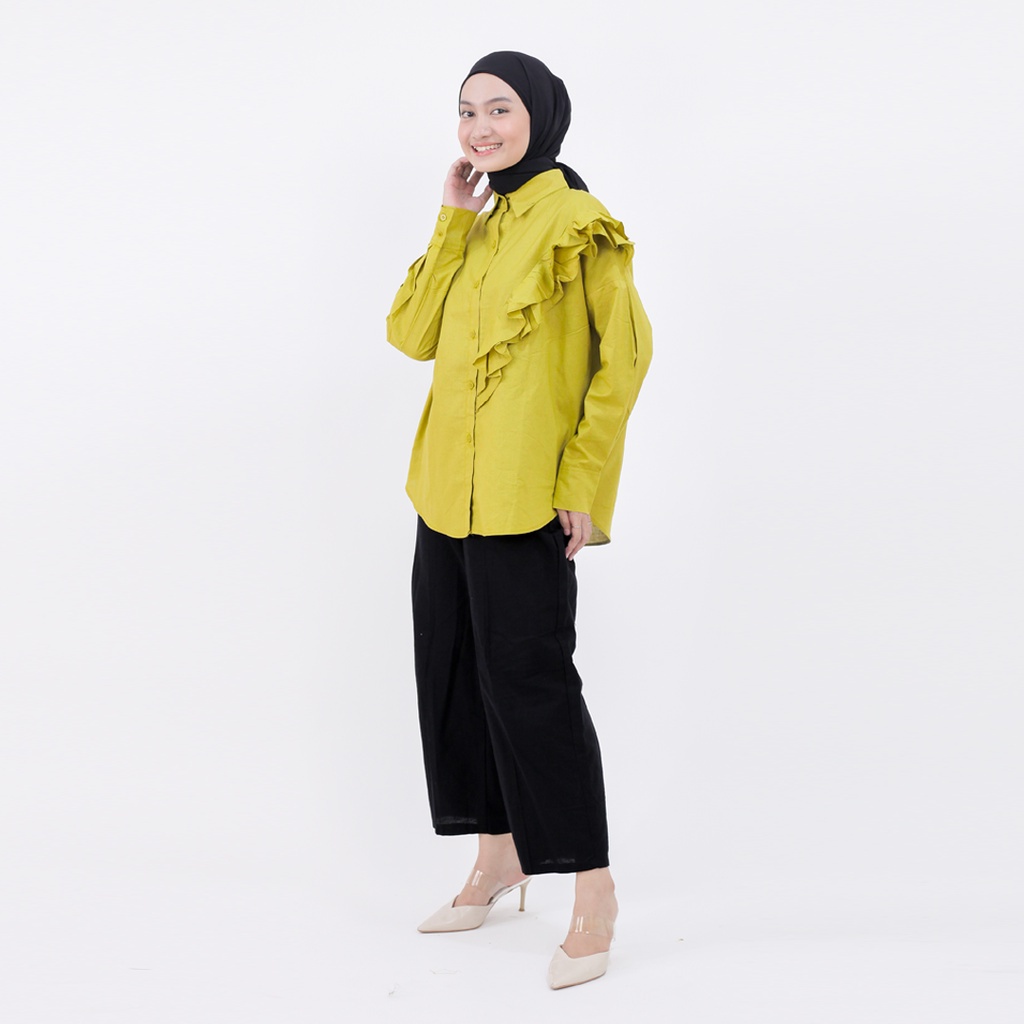 BEFAST - ZSO OOTD Blouse OMIYA / LOUISHA KATUN SHIRT XXL / KEMEJA RAMI VALERIA / LOUISHA BLOUSE WANITA KEKINIAN OVERSIZE SHIRT RAMPEL / Blosue Wanita Casual / Atasan Lengan Panjang / Pakaian Kekinian Remaja ABG / Blouse Model Terbaru / Outfit Wanita Trend