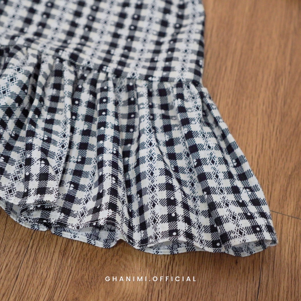 Ghanimi - Harsya Shirt / Kemeja Katun Motif / kemeja kerja casual formal / kemeja croptop / kemeja ruffle / kemeja kotak kotak / atasan kerja wanita / kemeja wanita / kemeja timeless