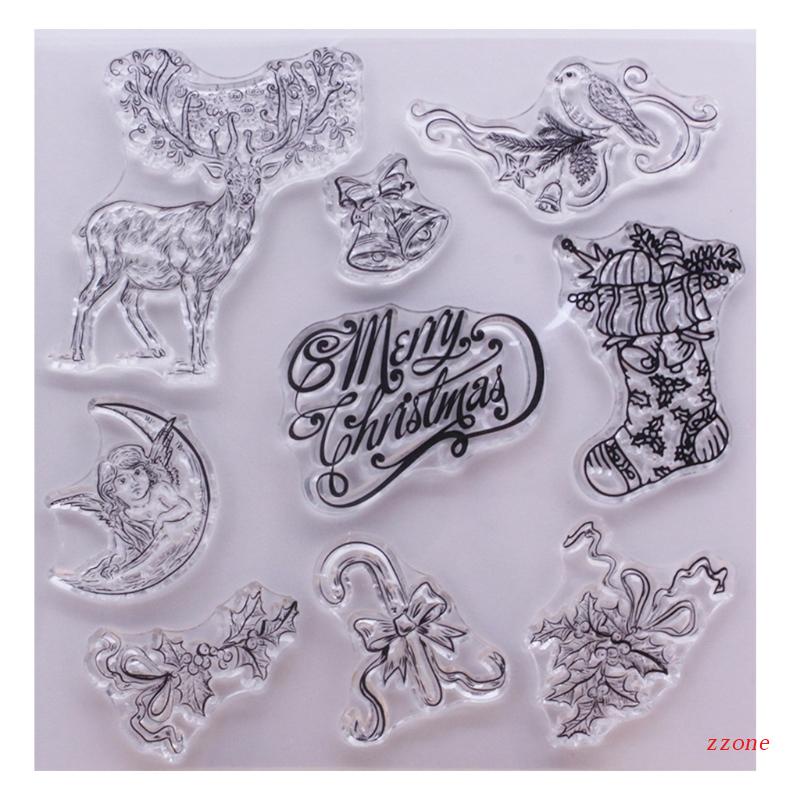 Stempel Segel Bening Desain Rusa Natal Bahan Silikon Untuk Dekorasi Album Foto Scrapbooking