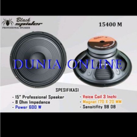 SPEAKER BLACK SPIDER 15 INCH 15400 M KOMPONEN BLACKSPIDER 15400M ORI