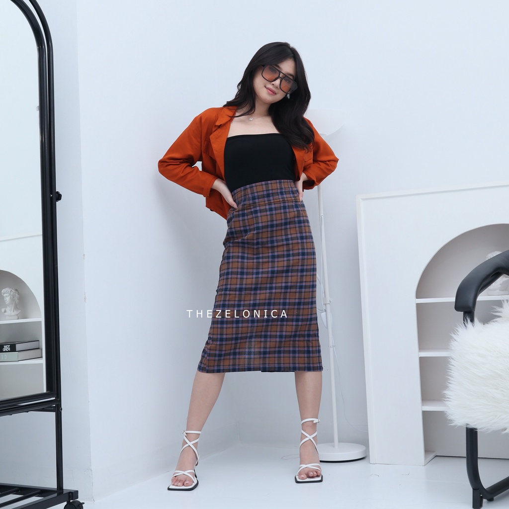 Zelonica Oksford Rok Tartan Bahan Flanel