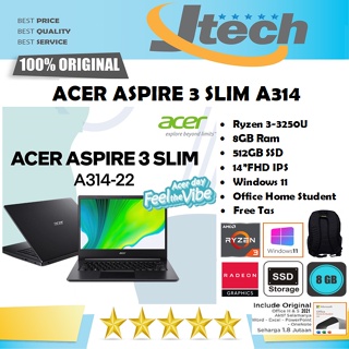ACER ASPIRE 3 SLIM A314-22 - RYZEN 3-3250U - 8GB - 512GB SSD - 14”FHD - WIN11 - OFFICE HOME STUDENT