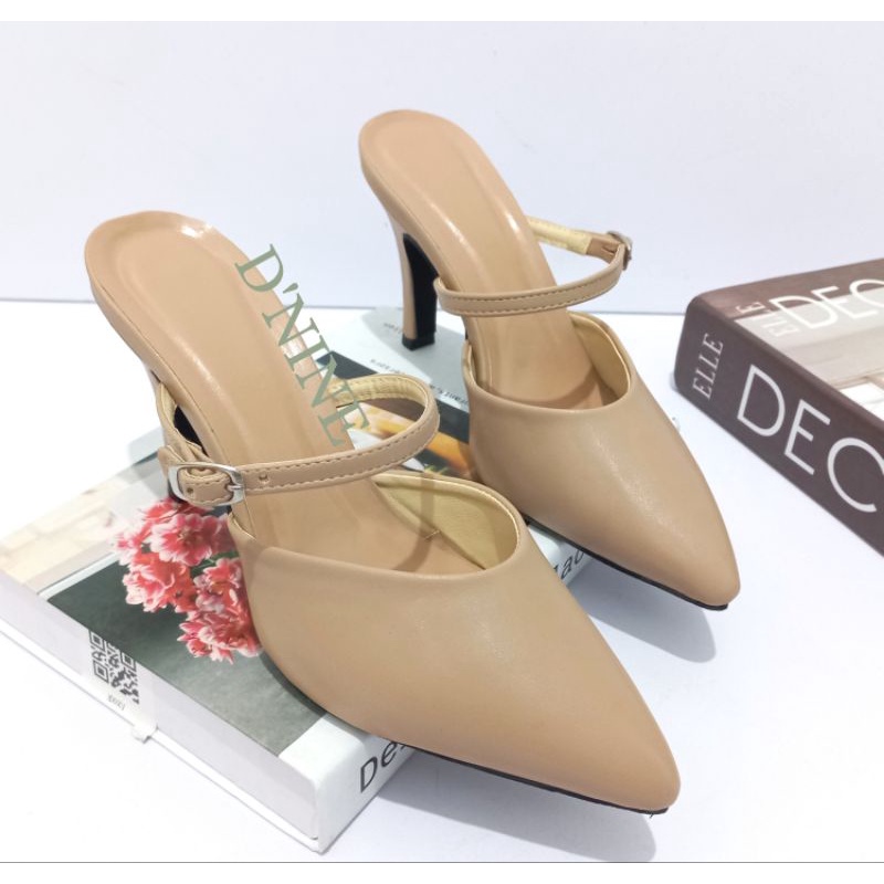 MICCA SH-25 Sepatu Wanita Sepatu heels mules 9cm