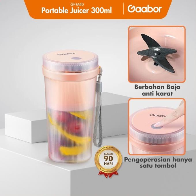 Gaabor Rechargeable Mini Portable Juicer 300ML Blender Jus Mini