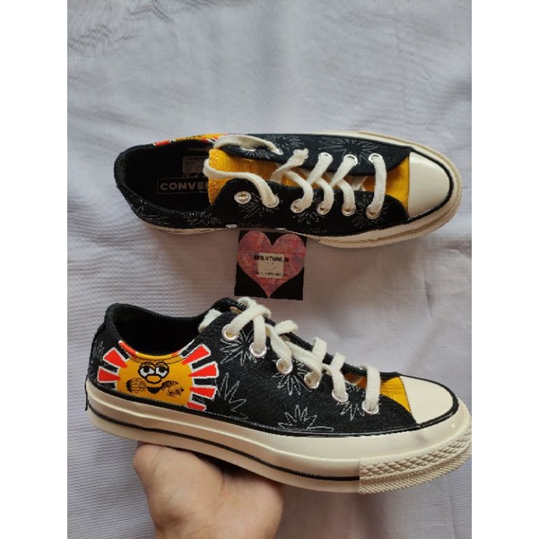CONVERSE CHUCK 70s Ox Sunny Floral Black Amarillo Original Resmi