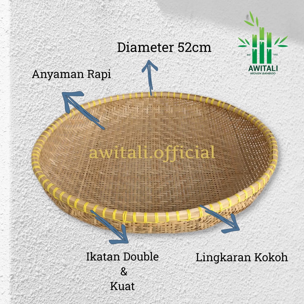 Jual Ayakan Tampah Bambu Jumbo Grade A Cm Awitali Nampan Tirisan Kalo