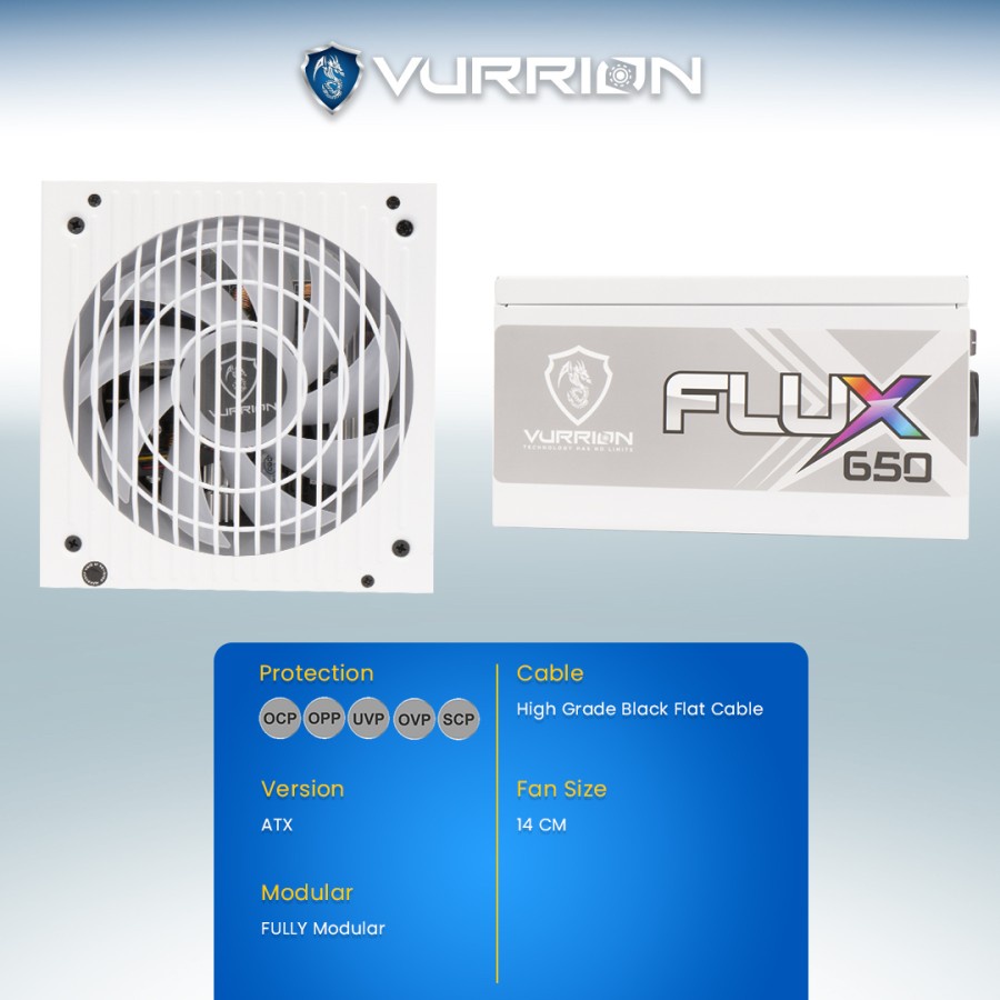 POWER SUPPLY / PSU / ATX VURRION FLUX 650 RGB FROZE ARCTIC