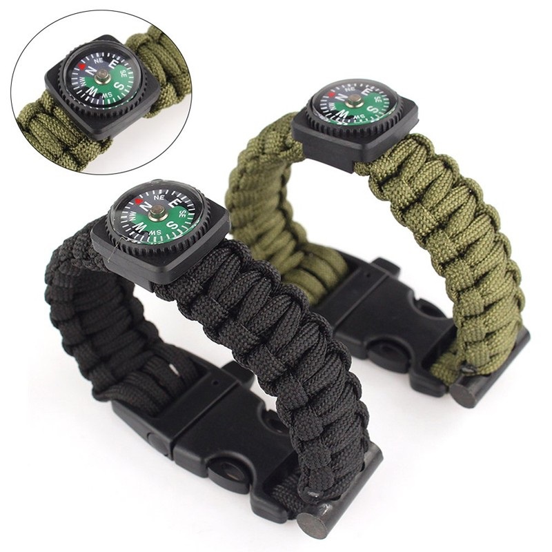 Tali Paracord Multifugsi dengan Pemanti Api Kompas - 15353 - Black