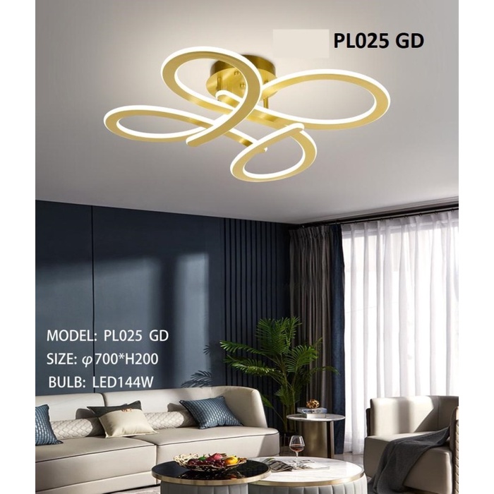 Lampu plafon minimalis led lampu hias ruang tamu 025 - GOLD