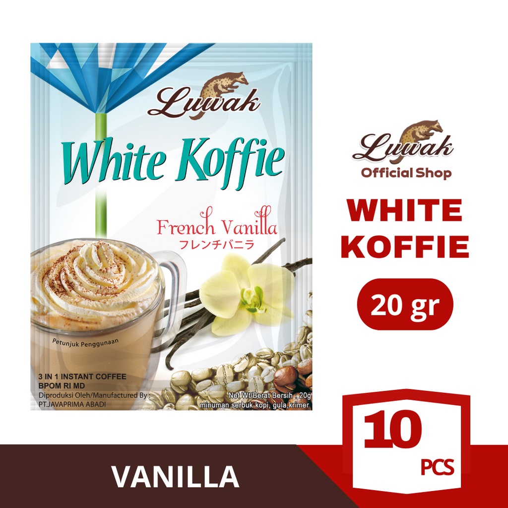 

Kopi Luwak White Koffie Vanilla Renceng 20gr