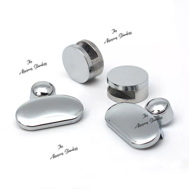 GLASS CLIP/KLEM PENJEPIT KACA CERMIN DINDING/MIRROR HOLDER SILVER