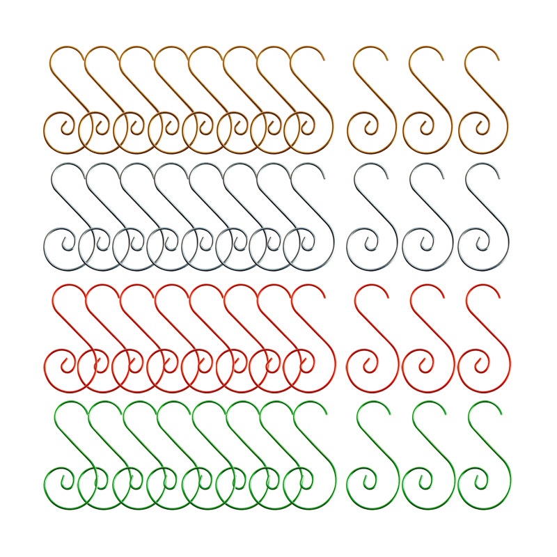 20pcs Kait Gantung Bentuk S Bahan Metal Multi Warna Untuk Dekorasi Pohon Natal