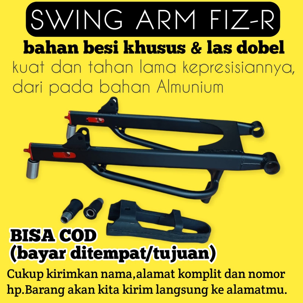 SWINGARM FIZR COPI DKT DENGAN STABILIZER BAHAN FULL BESI MODIFIKASI HITAM DOP