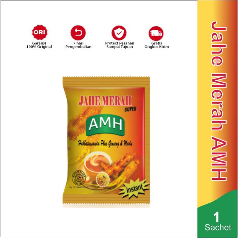 

PROMO Jahe Merah Super AMH sachet Minuman Jahe Instan Bubuk Untuk Daya Tahan Tubuh 1 sct